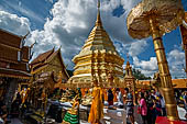 Chiang Mai - Wat Phra That Doi Suthep. The gilded chedi glittering in the sun. 